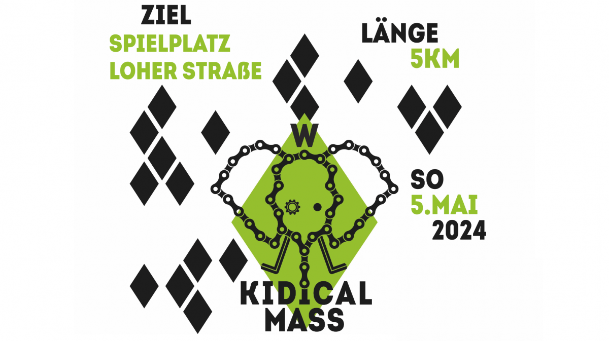 Kidical Mass, Ziel Spielplatz Loher Straße, Länge 5km, So 5. Mai 2024